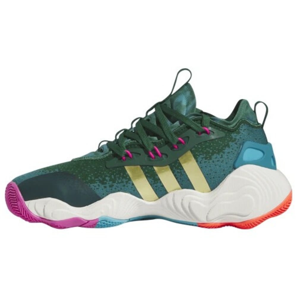 Adidas Trae‎ Young 3 J Green Gold Metallic Sneakers Boys Grade School Size 6.5Y - Picture 3 of 6